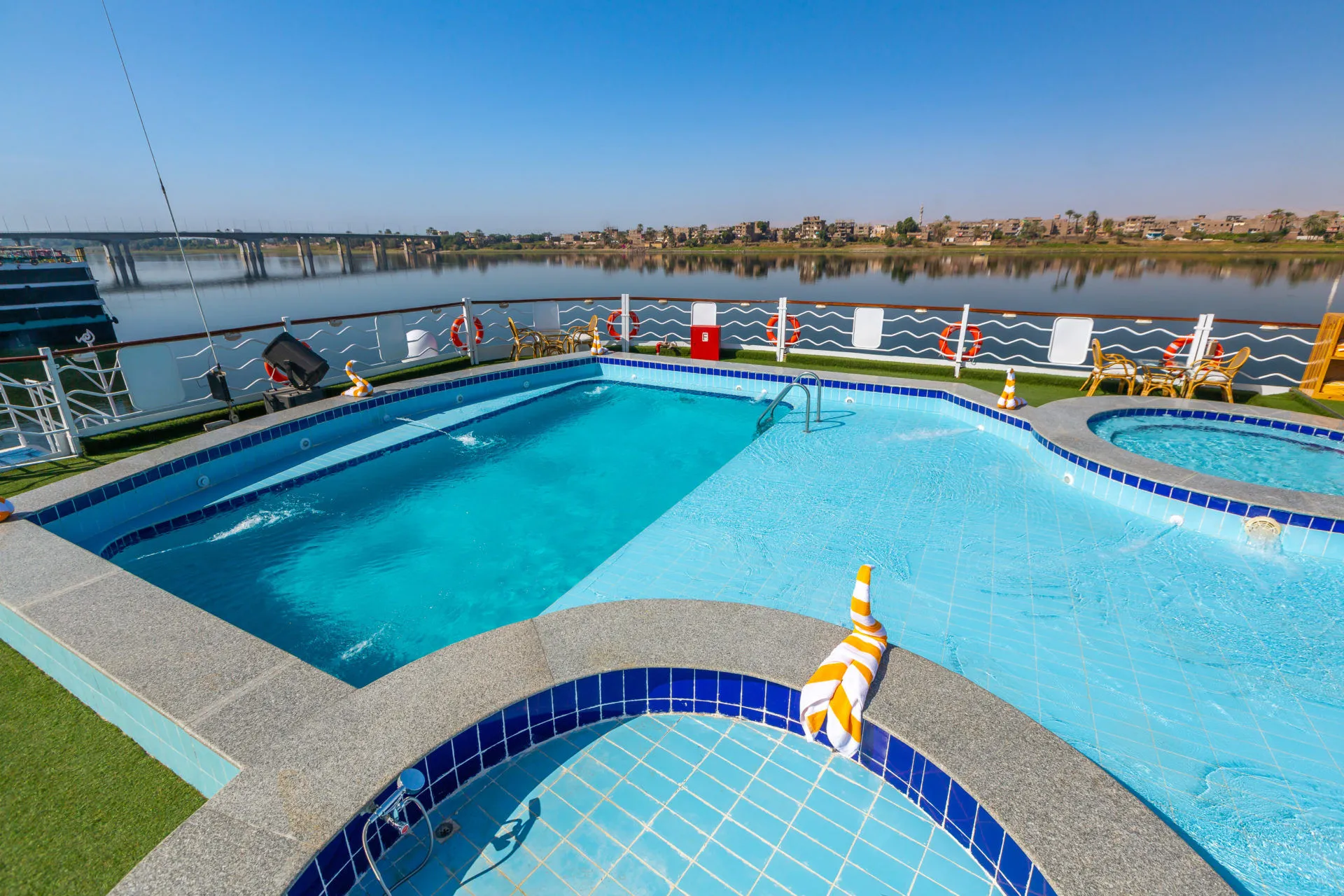 Sun deck of the MS Chateau Lafayette Nile Cruise Nile cruise